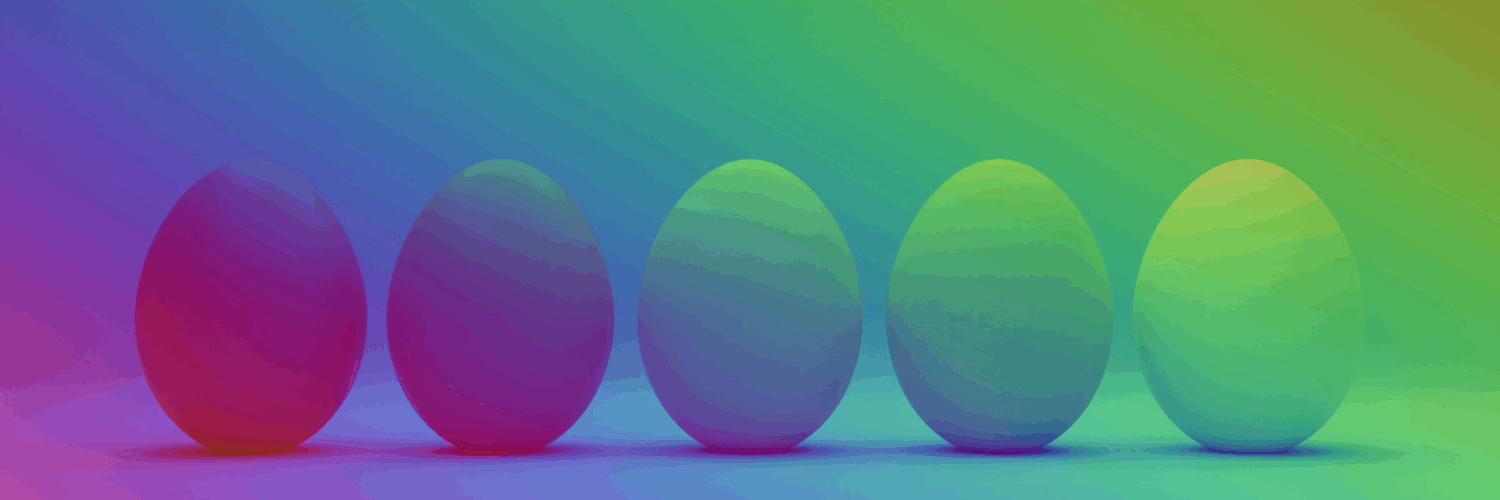 immagine di uova con colori psichedelici